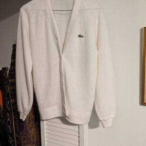 Lacoste vintage cardigan white classic style